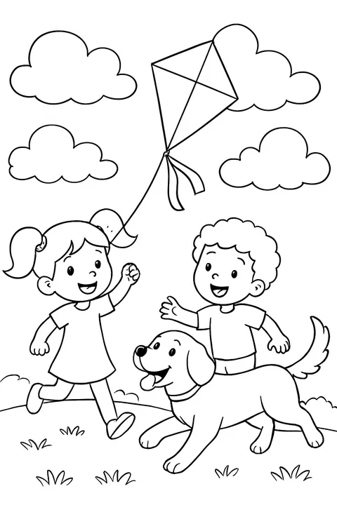 Dibujo de ejemplo: un niño y un dinosaurio